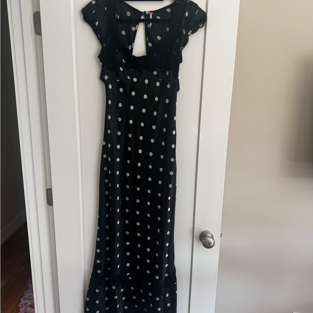 Free People Black Polka Dot Dress